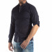 Мъжка вталена риза тъмно син кръстовиден десен it210319-96 2