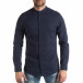 Мъжка риза от лен и памук в тъмно синьо it210319-106 3