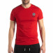 Червена мъжка тениска с лого кант it210319-83 3
