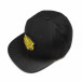 Черна шапка с права козирка и жълта щампа it290818-6 2