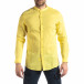 Мъжка риза от лен и памук в жълто it210319-103 3