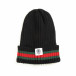 Мъжка черна плетена шапка с кант  it051218-82 2