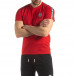 Червена мъжка тениска с лого кант it210319-83 2