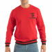 Мъжка червена ватирана блуза с принт на гърба it240818-146 2