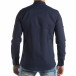 Мъжка риза от лен и памук в тъмно синьо it210319-106 4