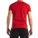 Червена мъжка тениска с лого кант it210319-83 4