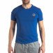 Яркосиня мъжка тениска с лого кант it210319-84 3