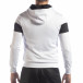 Бял мъжки суичър с качулка SUPER it040219-94 3