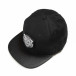 Черна шапка с права козирка и бяла щампа it290818-7 2
