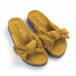 Жълти дамски чехли с панделка it050619-44 3