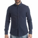 Slim fit мъжка синя риза на точици it040219-122 2