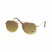 Кафяви опушени слънчеви очила златиста рамка it030519-24 2