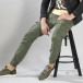 Зелен карго панталон с трикотажни маншети it210319-20 2