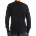 Мъжки черен пуловер с различни плетки it051218-61 3