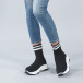 Черни дамски маратонки тип чорап с ленти it250119-61 2