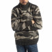 Мъжки пуловер с голяма яка кафяв камуфлаж it051218-52 2