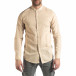 Мъжка риза от лен и памук в бежово it210319-101 3