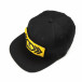 Черна шапка с жълта лепенка it290818-2 2