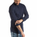 Мъжка риза от лен и памук в тъмно синьо it210319-106 2