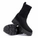 Slip-on дамски черни боти тип чорап it051021-16 4