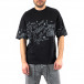 Oversize мъжка черна тениска с принт tr250322-69 2