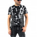 Мъжка черна тениска графичен дизайн tr250322-45 2