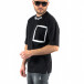 Oversize мъжка черна тениска с джоб tr250322-88 2