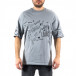 Oversize мъжка сива тениска с принт tr250322-68 2