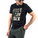 Мъжка черна тениска с камуфлажен принт it250322-14 4