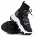 Chunky маратонки чорап в черно и сиво tr231020-2 4
