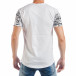 Мъжка бяла тениска с вестникарски принт tsf250518-58 4