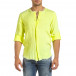 Мъжка ленена риза Vintage жълт неон it240621-33 2