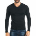 Мъжки черен пуловер изчистен модел it301017-61 2