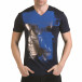 Мъжка синя тениска със сребристо-син принт il170216-43 2