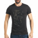 Мъжка черна тениска с череп от камъни tsf020218-70 2