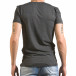 Мъжка тъмно сива тениска с голямо кръгло деколте tsf060416-6 3