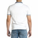 Мъжка бяла тениска с яка меланж it150521-14 3