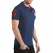 Мъжка тъмно синя тениска с яка с релефен надпис Super FRK il170216-28 4