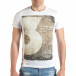 Мъжка бяла тениска с номер 3 и щампа il140416-35 2