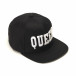 Черна шапка с права козирка и надпис Queen it090217-3 2