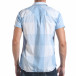 Мъжка риза с къс ръкав светло синьо каре lp280817-2 3