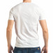 Мъжка бяла Slim fit тениска с принт и декоративни лепенки tsf020218-34 3