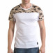 Мъжка бяла тениска с камуфлажна част на раменете il170216-45 2