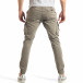Мъжки бежов карго панталон с декоративен цип it290118-45 3