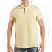 Мъжка тениска с яка basic модел в жълто tsf250518-34 2