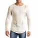 Мъжки бял пуловер структурирана плетка it301020-24 2