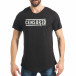 Мъжка черна тениска Slim fit с декоративни ципове tsf020218-40 2