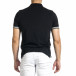 Мъжка черна тениска с яка и раирано бие it150521-18 4