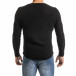 Мъжки черен пуловер структурирана плетка it301020-25 3