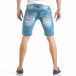 Мъжки сини къси дънки в рокерски стил it040518-72 3